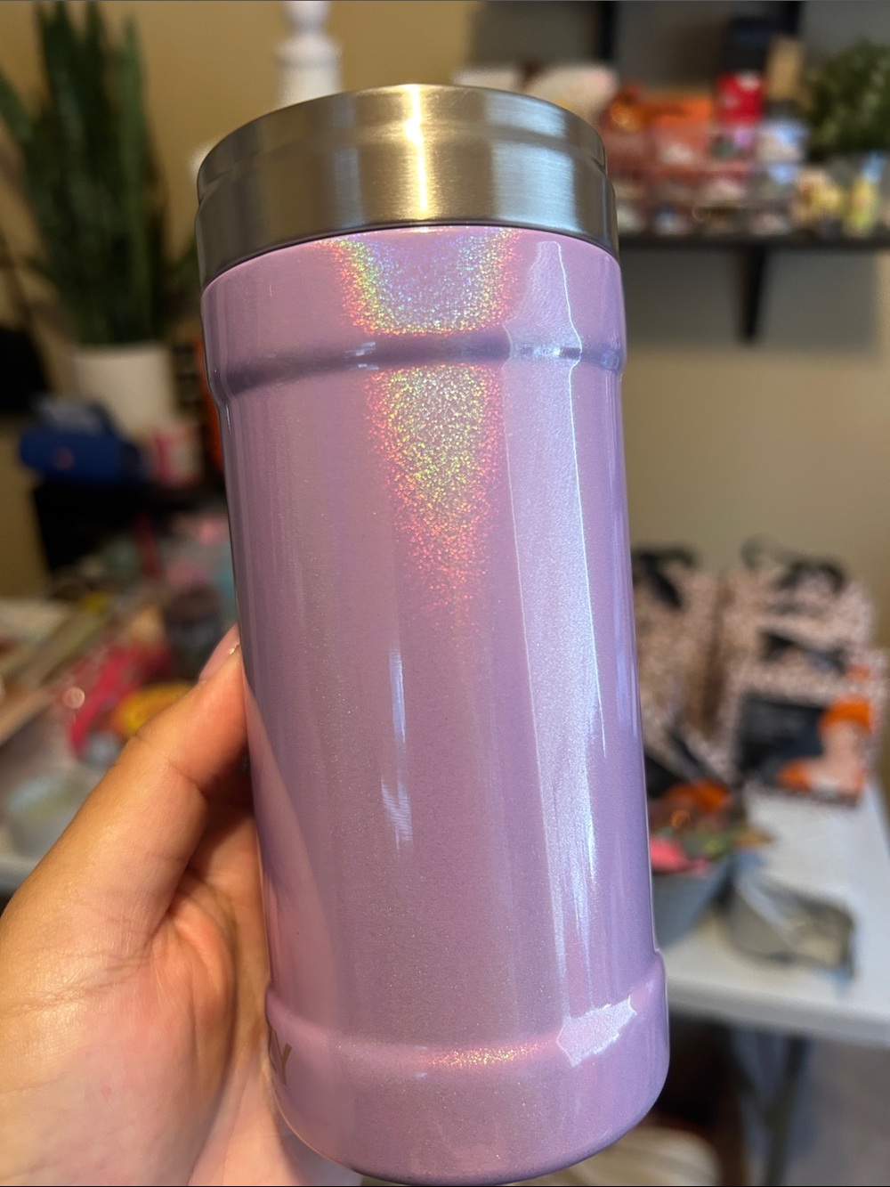purple glitzy